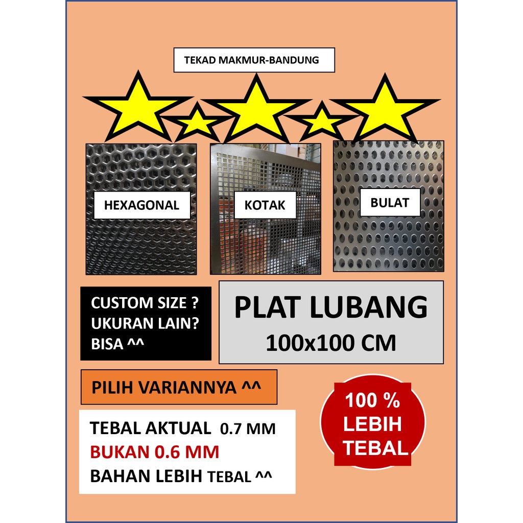 Plat 100x100 - Plat Besi Ram Speaker -  Ram Grill Plat Lubang