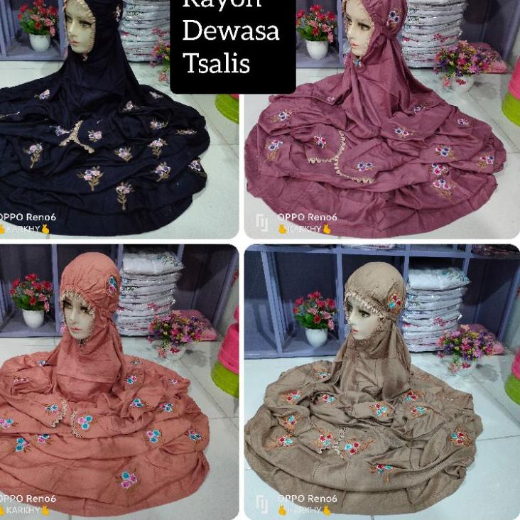 mukena RAYON CEMARA//DANDELION//TSALIS terusan lajuran dewasa bordir termurah bisa cod • NTG.17Fe23o