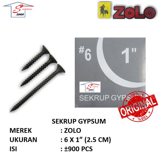 Sekrup Gypsum / Skrup Gypsum 6 x 1 " (2.5 cm) ZOLO ORIGINAL (1 DUS)