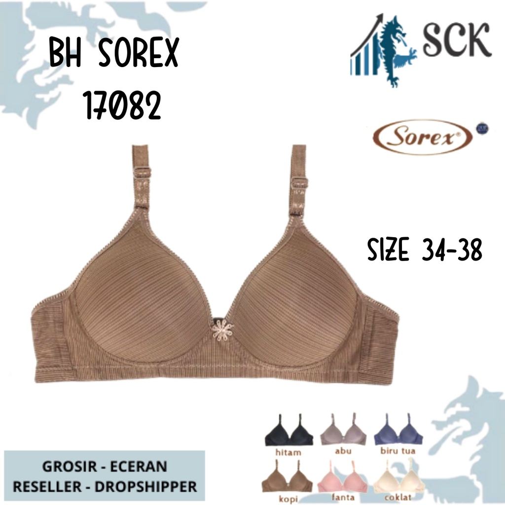 BH SOREX 17082 Tanpa Kawat Busa Tipis Motif Bunga / Pakaian Dalam Wanita Premium