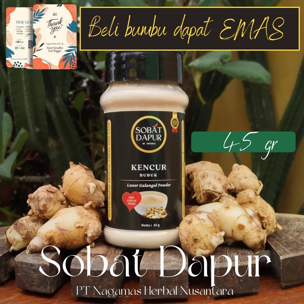 

[GRATIS EMAS] Kencur Bubuk 45 gr / Lesser Galangal Powder / Kaempferia galanga / Cikur 100% Murni Kualitas Premium Grade A