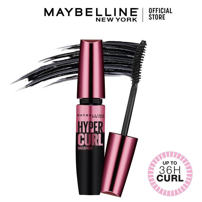 Maybelline Volum Express Hypercurl Waterproof Mascara MakeUp [Black]