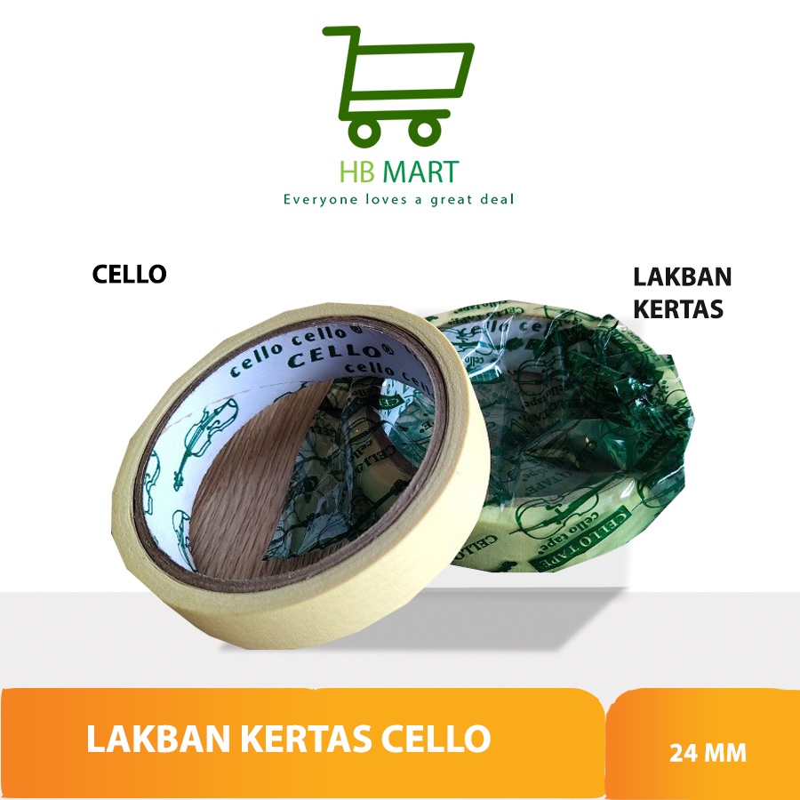 

Lakban Kertas Cello 24 mm x 21 Meter Masking Tape 1 inch Isolasi PS