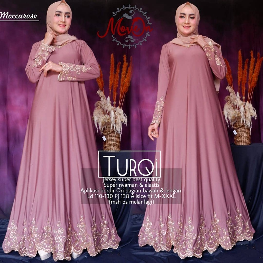 Turqi #2 Maxy Turkey Maxi Gamis Jumbo Jersey Motif Bordir xxxl Ld 130cm Arabian Abaya Gamis Lebaran Remaja Muslimah Terbaru Seragaman Pengajian Murah Dress Wanita Muslimah Syar'i Gamis Polos Tebal Premium Warna Hitam