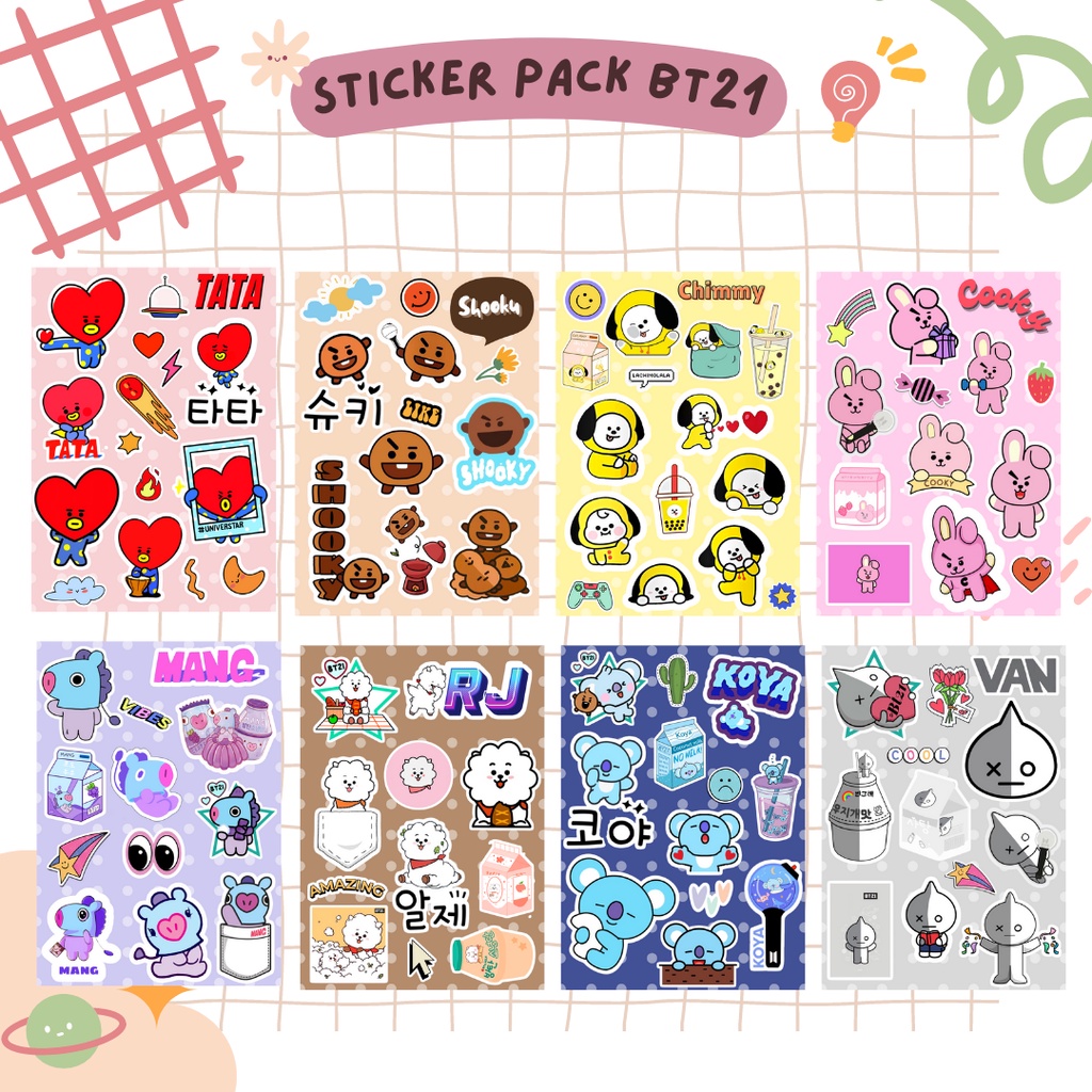 STIKER BT21 KPOP AESTHETIC LUCU JOURNALING / Stiker bt21 kpop