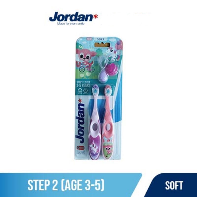 Jordan Oral Care Kids Twin Soft Isi 2 | Sikat Gigi (3-5 Years)