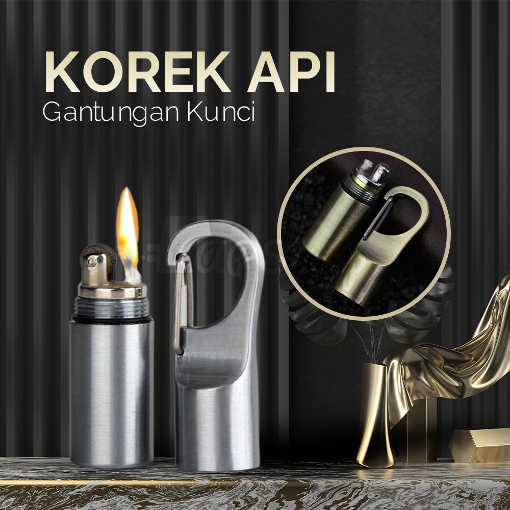 Gantungan Kunci Korek Api Lighter Waterproof - HY665 - Silver