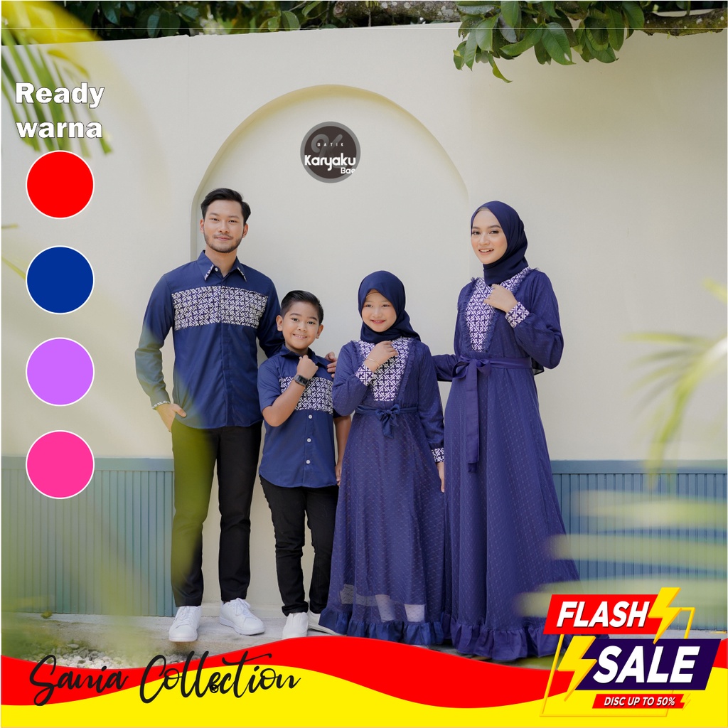 Baju Couple Pasangan Terbaru 2024 Batik Gamis Kebaya Kapel Keluarga Suami Istri Batik Kondangan