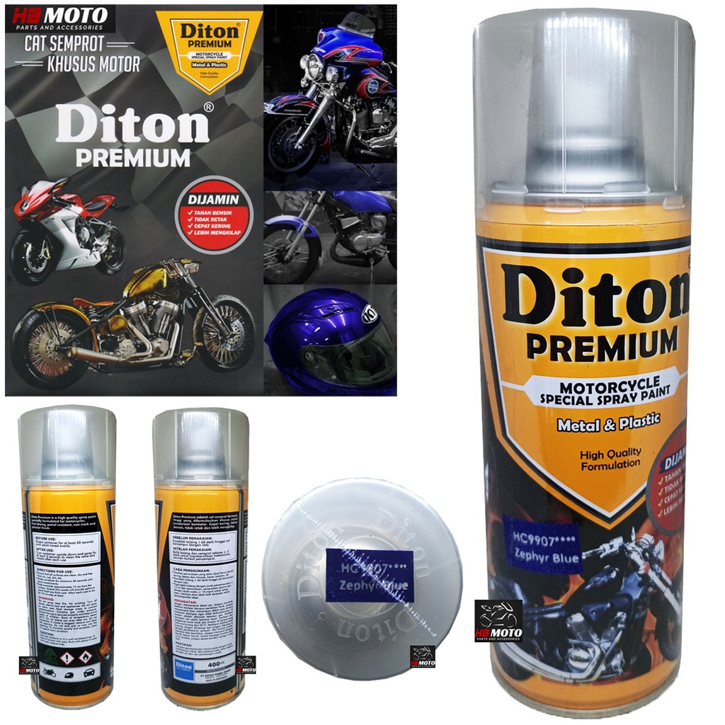 Hc 9907 Cat Semprot Diton Premium **** Hc 9907 Zephyr Blue Isi 400 Cc / Cat Semprot Motor / Cat