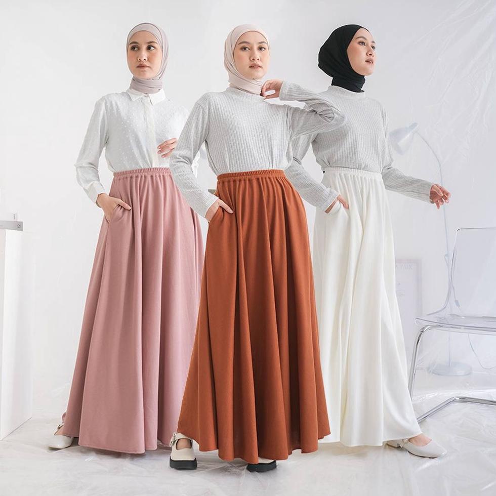 SALE TERBATAS Vafe Skirt by Rokgaliya | rok lebar | rok waffle | rok daily