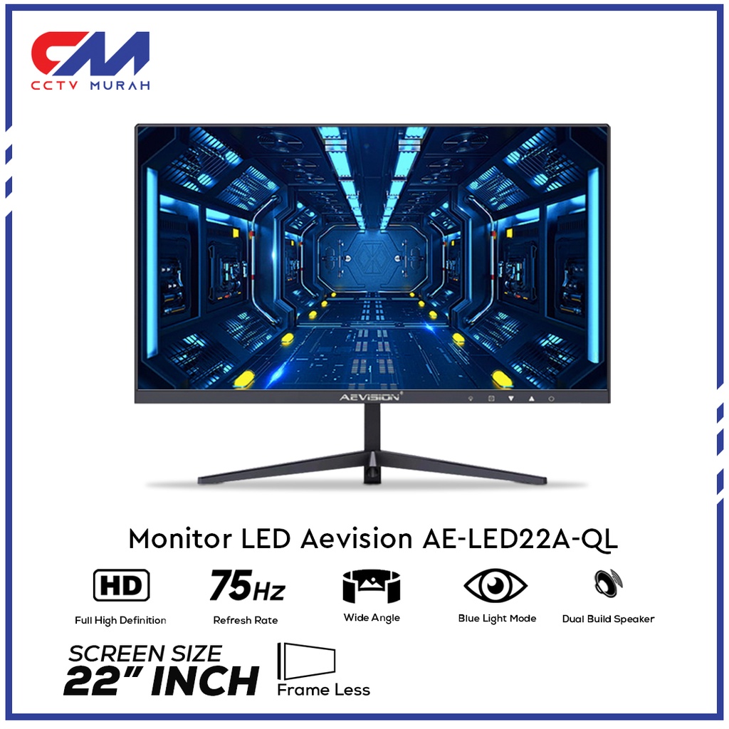 Monitor Gaming LED Aevision Aeriz Series 22 INCH, Amoled Panel 75HZ, Full HD