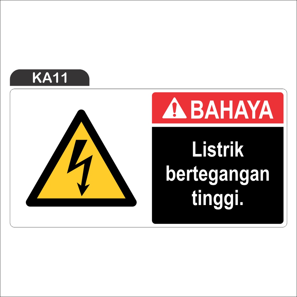 Safety Sign Rambu Bahaya Listrik Bertegangan Tinggi Stiker Scotlite Plat Aluminium 1.2mm