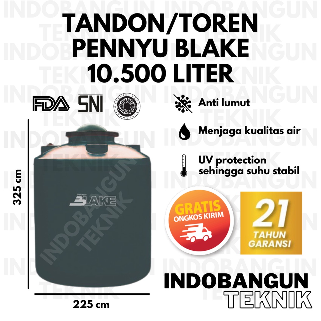 Toren Air Tangki Air Tandon Air Pennyu Blake 10000 Liter 10500 Liter Harga Murah Anti Lumut Garansi 