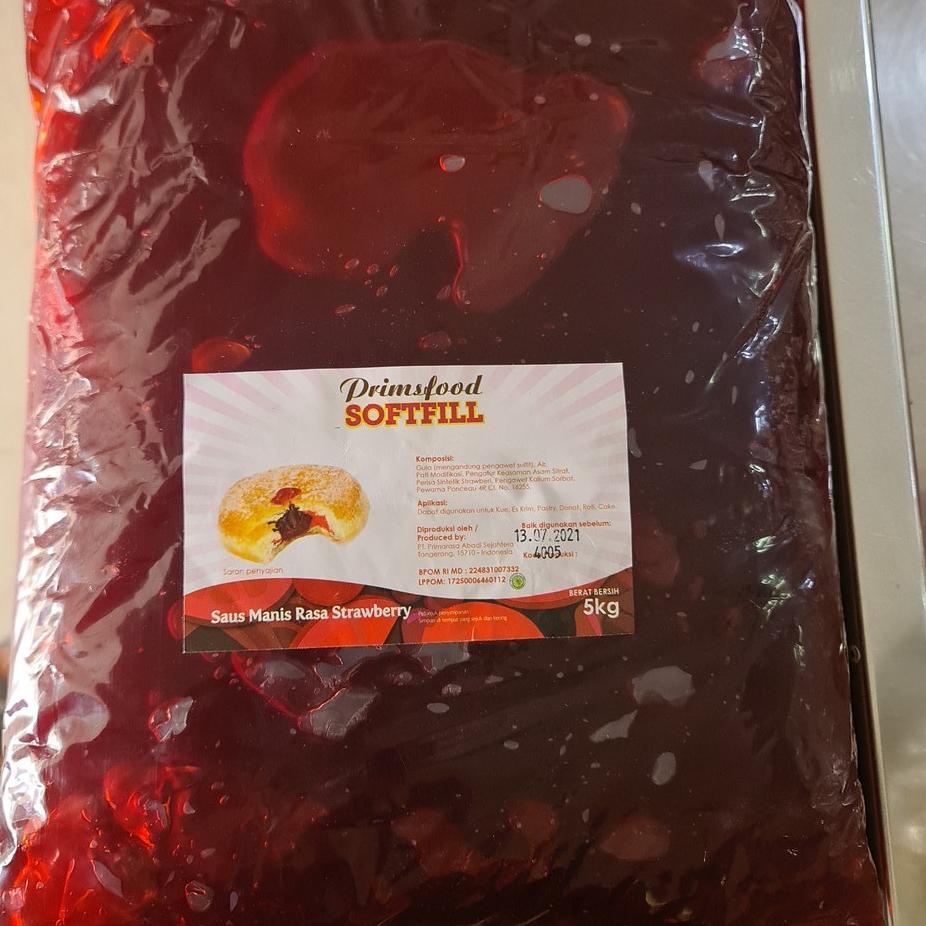 

☻ Selai Prims Food strawberry 5 KG / PRIMSFOOD stoberi softfill 5kg ➣