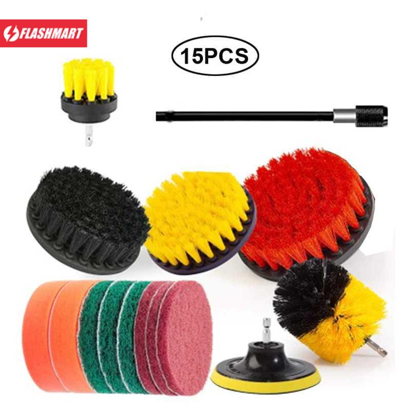 Flashmart UNTIOR Kepala Sikat Pembersih Car Polisher Bathroom Kit 15 PCS - UT01