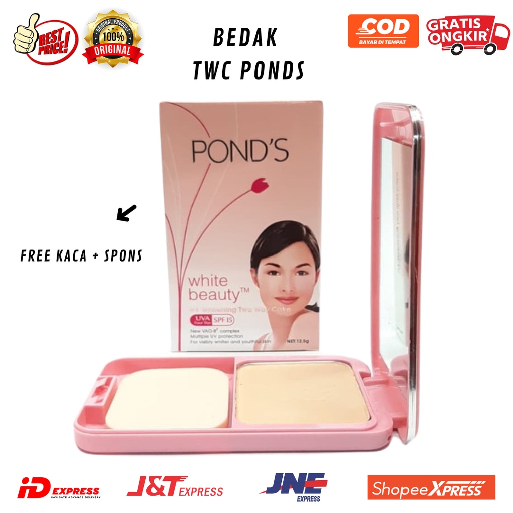 Ponds Bedak Padat 12.5 GR Mencerahkan / Menghaluskan & Mengangkat Sel Kulit Mati Tabir Surya Vit B3,