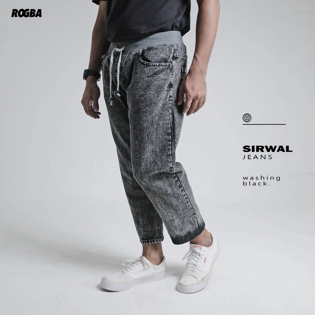 Celana Sirwal Jeans Rogba Celana Panjang La Isbal Rosal Rompi shalat Muslim Dewasa