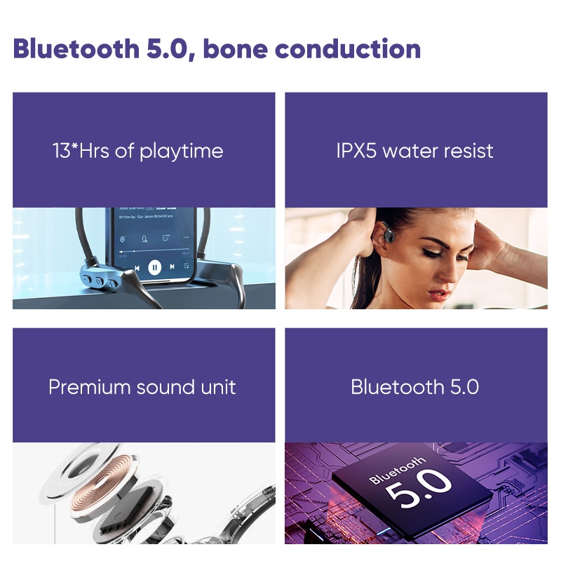 K69 Wireless Headphone Bone Conduction Bluetooth Earphone Open Ear