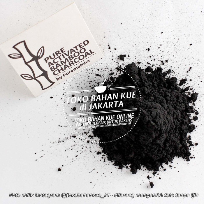 

Pure Charcoal Powder 1kg Bubuk Arang Bambu warna Hitam untuk makanan