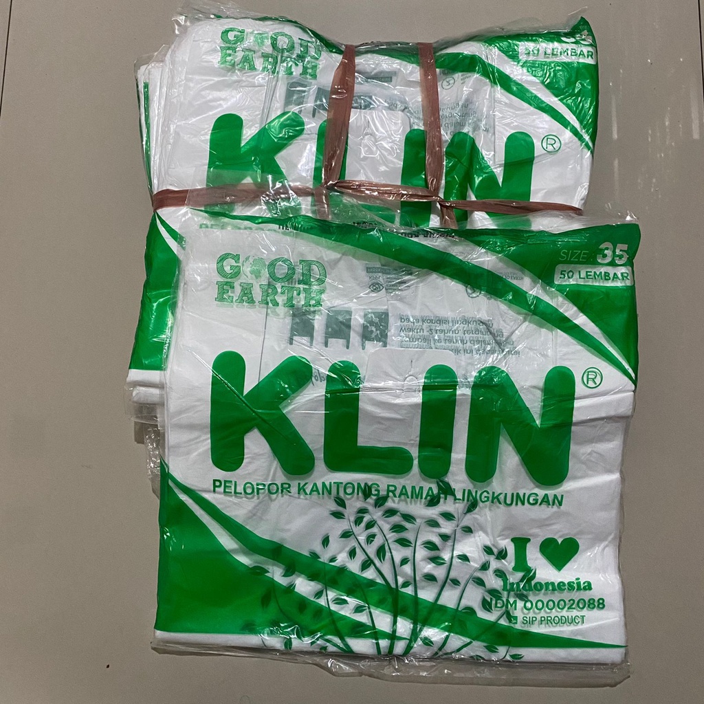 Kantong plastik ramah lingkungan jumbo Klin 35cm kantong eco friendly Plastik Kresek GO GREEN KLIN 35cm