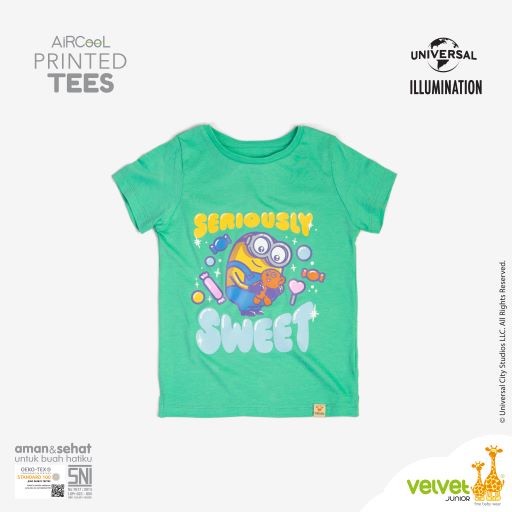 Velvet Junior Kaos Anak Perempuan - Printed Tees - Minion  - Minion Hijau