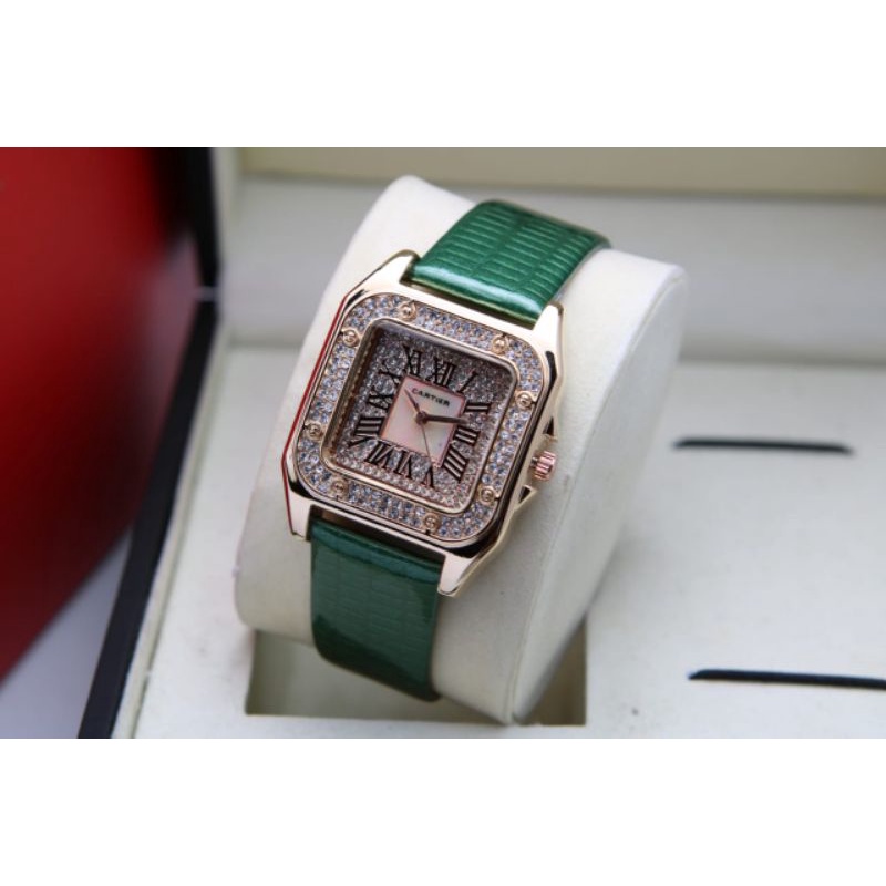 Jam Tangan Wanita Cartier Kulit / Jam Tangan Import