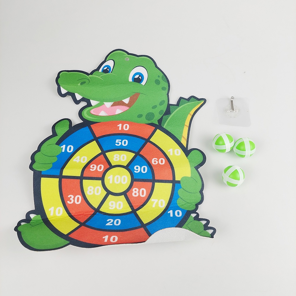 Mainan Edukasi Anak Papan Dart Target Sticky Ball Dartboard Dart Board Motif Dino