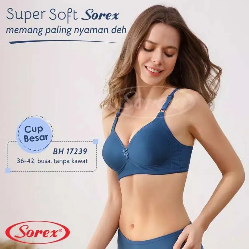 Bra Sorex TANPA KAWAT/BH sorex 17239  Kembang Besar super soft/CUP BESAR Bra Wanita Sorex