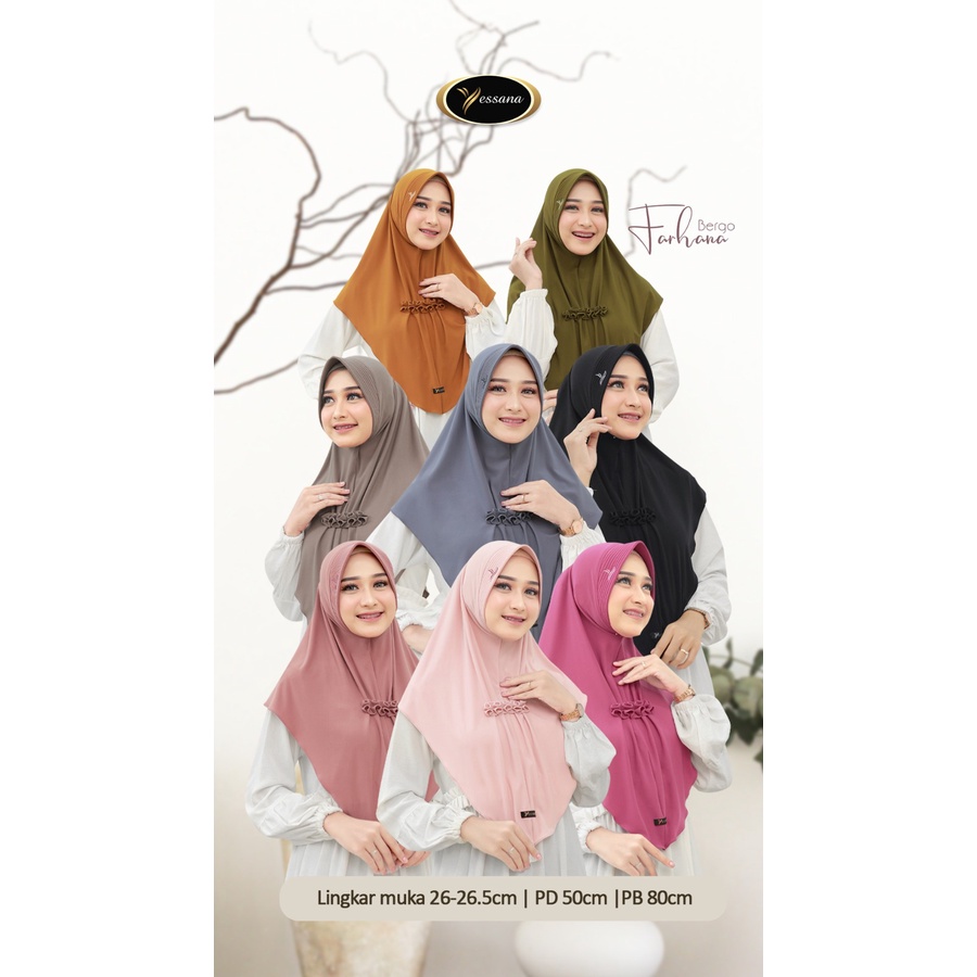 BERGO FARHANA Yessana Hijab Bahan Jersey Arsy Original