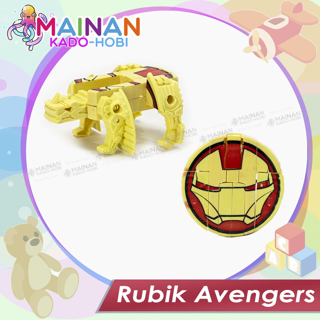 MAINAN HOBI ANAK TRADISIONAL RUBIK TRANSFORM ROBOT KARAKTER KARTUN SUPERHERO