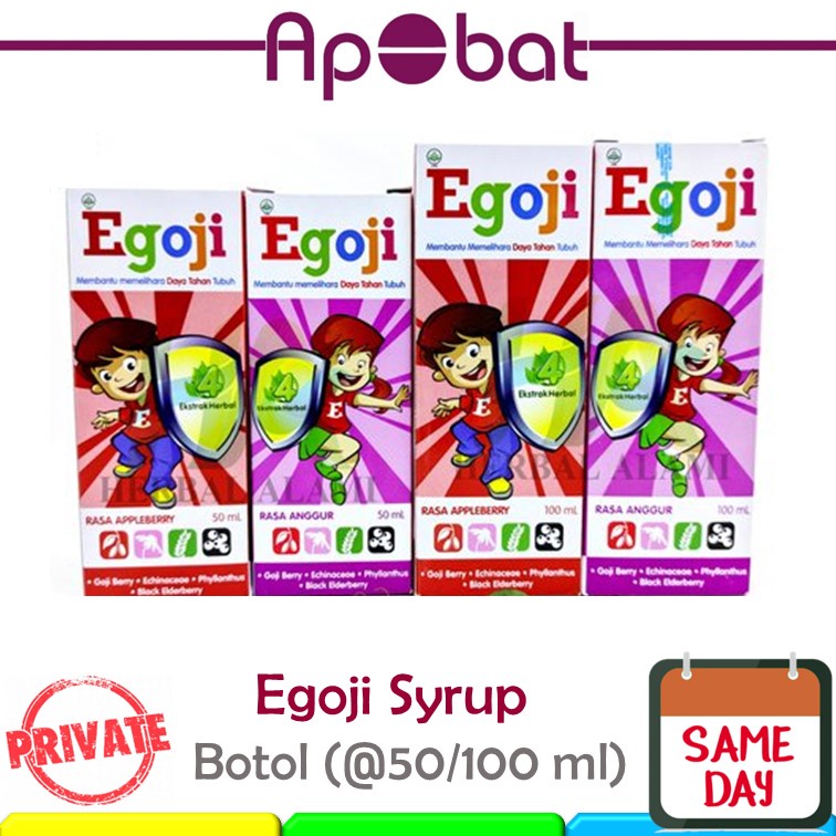 - ApObat - Egoji SIRUP 50 / 100 ml Rasa Anggur Strawberry Vitamin Daya Tahan Tubuh Penyembuh Sakit C