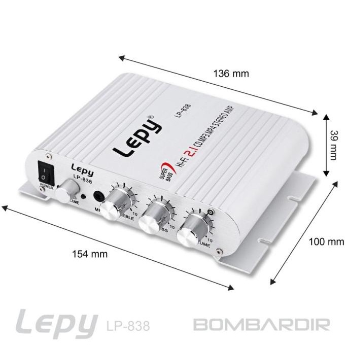 AMPLIFIER LEPY LP-838 MINI STEREO AUDIO