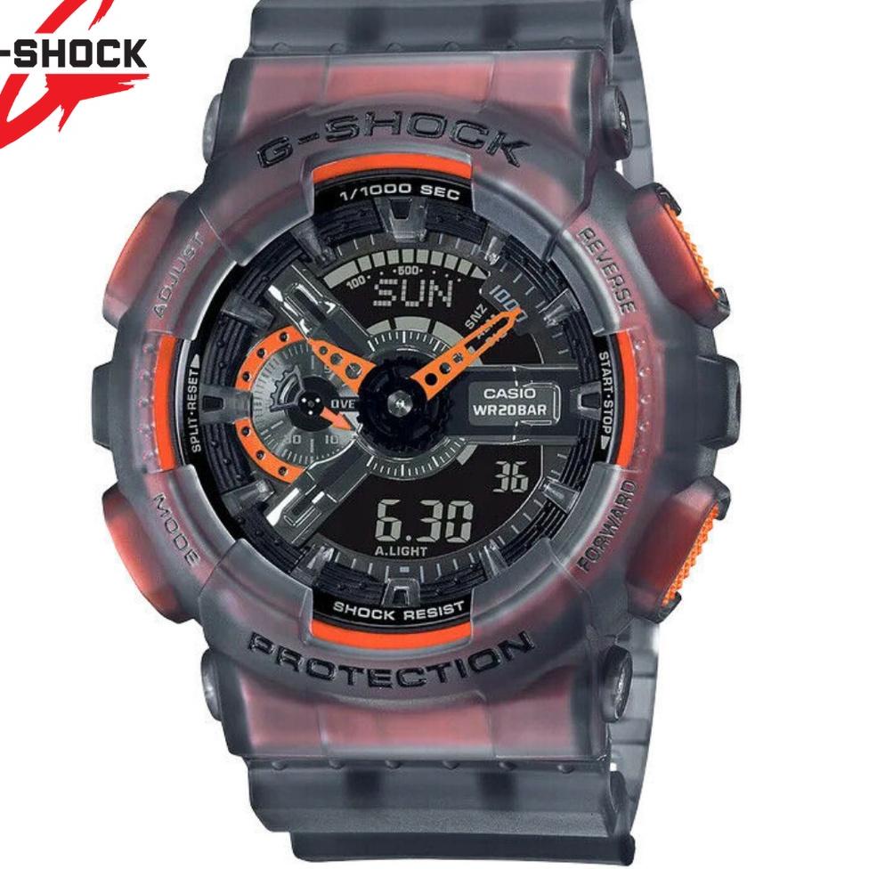 VIRAL Jam Tangan Casio G shock Pria GSHOCK GA110 Jam Tangan Kantong Kes Penuh Transparan Tahan Air