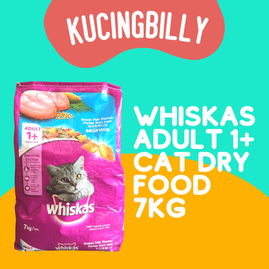 Whiskas 7kg dry makanan kucing dewasa