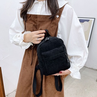 Pocket Front Corduroy Backpack Bag 10080