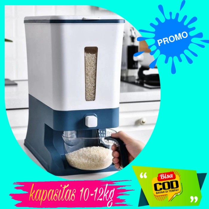 

Dispenser Beras Wadah Beras Tempat Penyimpanan Beras 12 Kg