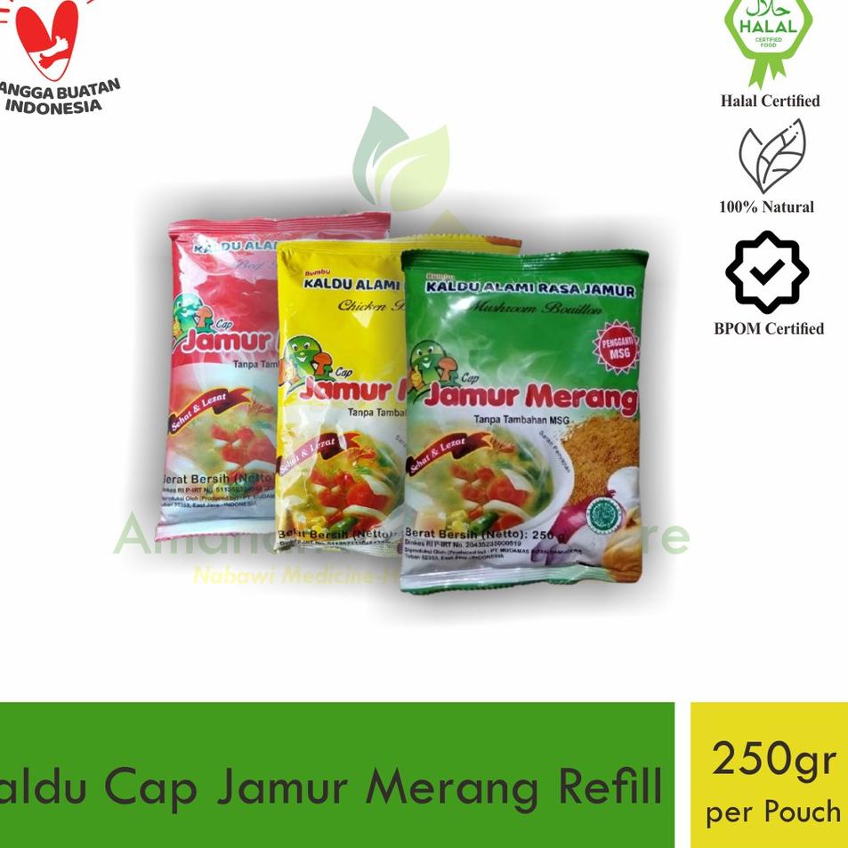 

Stock baru Kaldu Jamur Merang 250gr Original Refill Pouch Besar