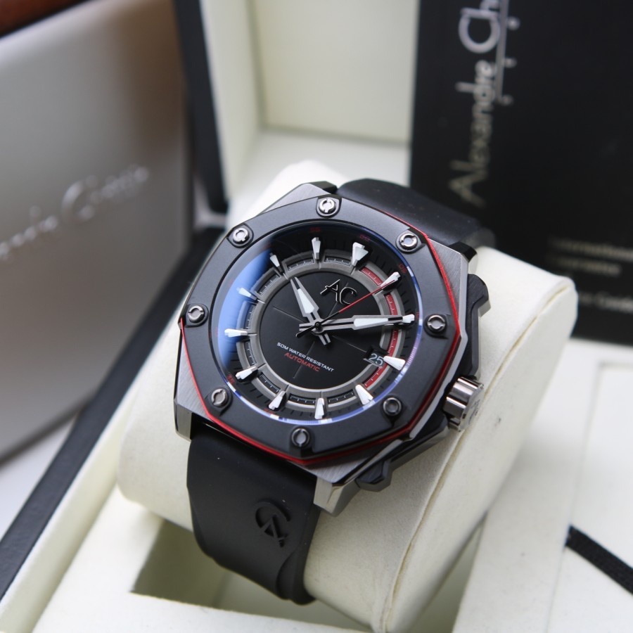 JAM TANGAN ALEXANDRE CHRISTIE AC 9601 AUTOMATIC KARET PRIA