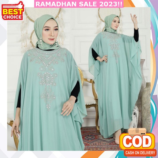 Baju Dress Starla Kaftan Jumbo Big Plus Size Xxl Pesta Kondangan Lebaran Hari Raya Ied Idul Fitri Dr