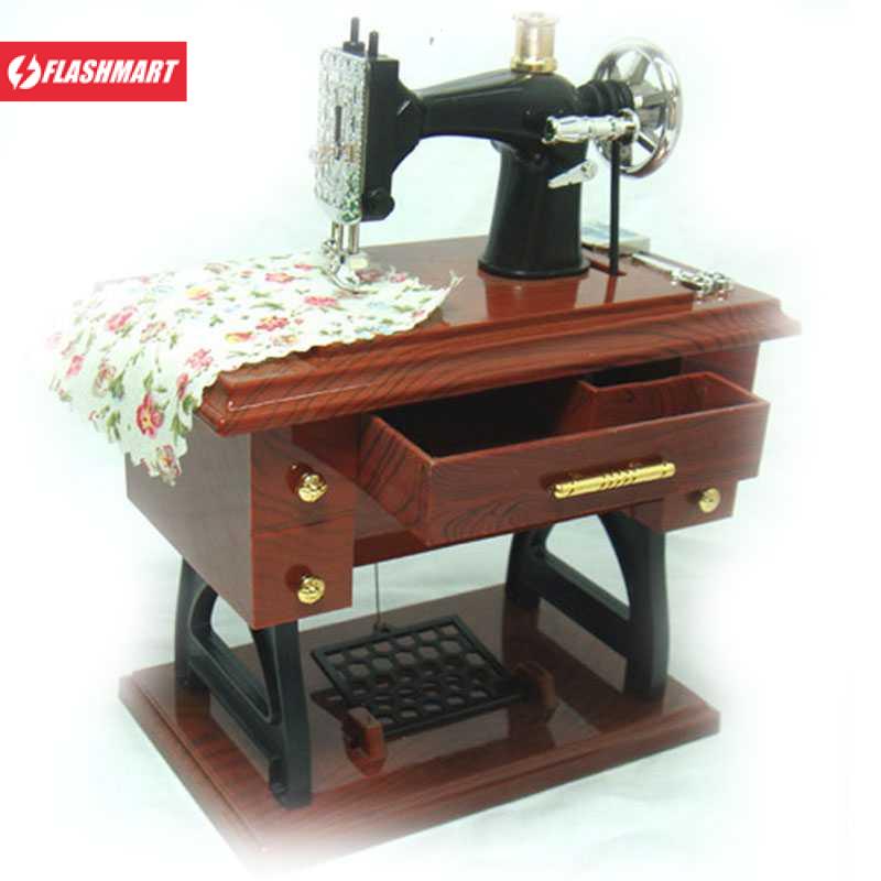 Flashmart Musical Box Kotak Musik Bentuk Miniatur Mesin Jahit - YL1010