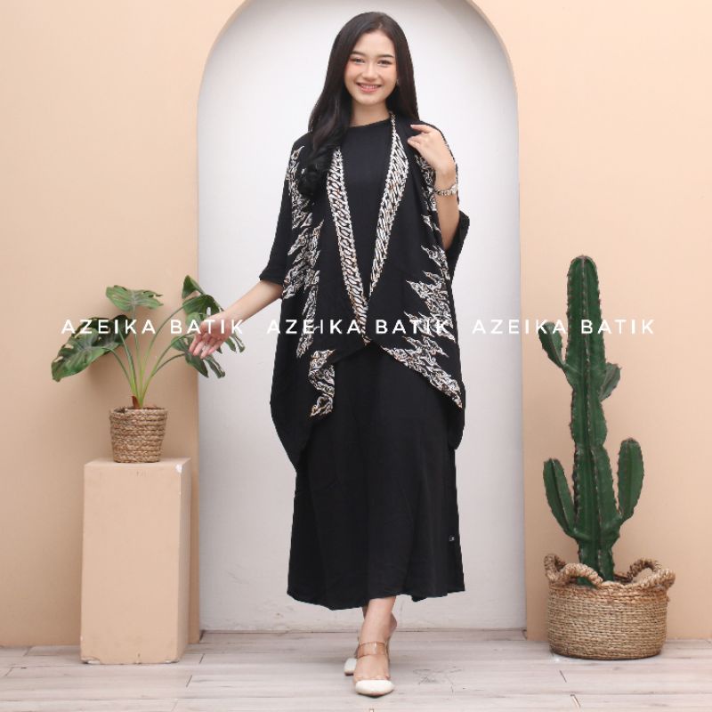 Cardigan Batik Wanita Modern Outer Batik Kimono Couple Kemeja Batik Lengan Pendek Outfit Kondangan Simpel