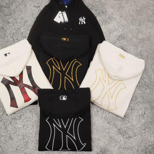 ✵ READYSWEATER HOODIE NY MLB CREAM BORDIR BATIK FULLTAG & LEBEL PREMIUM (BESTSELLER VARIAN) ✳