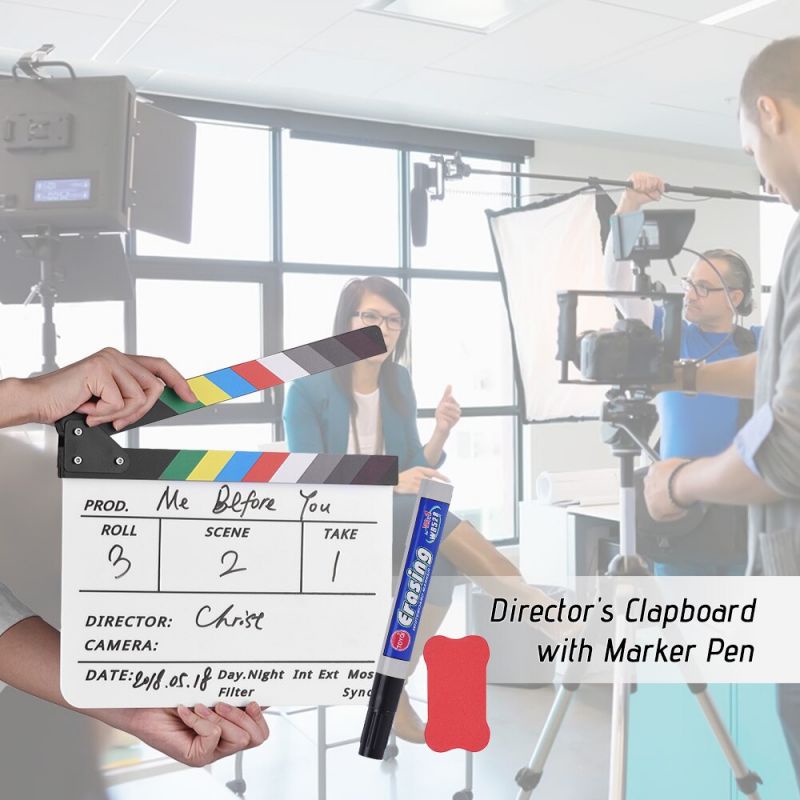 Clapper Board Cinema Movie Clapperboard Colorful Claper Board Profesional Claperboard Papan Cut Action Film