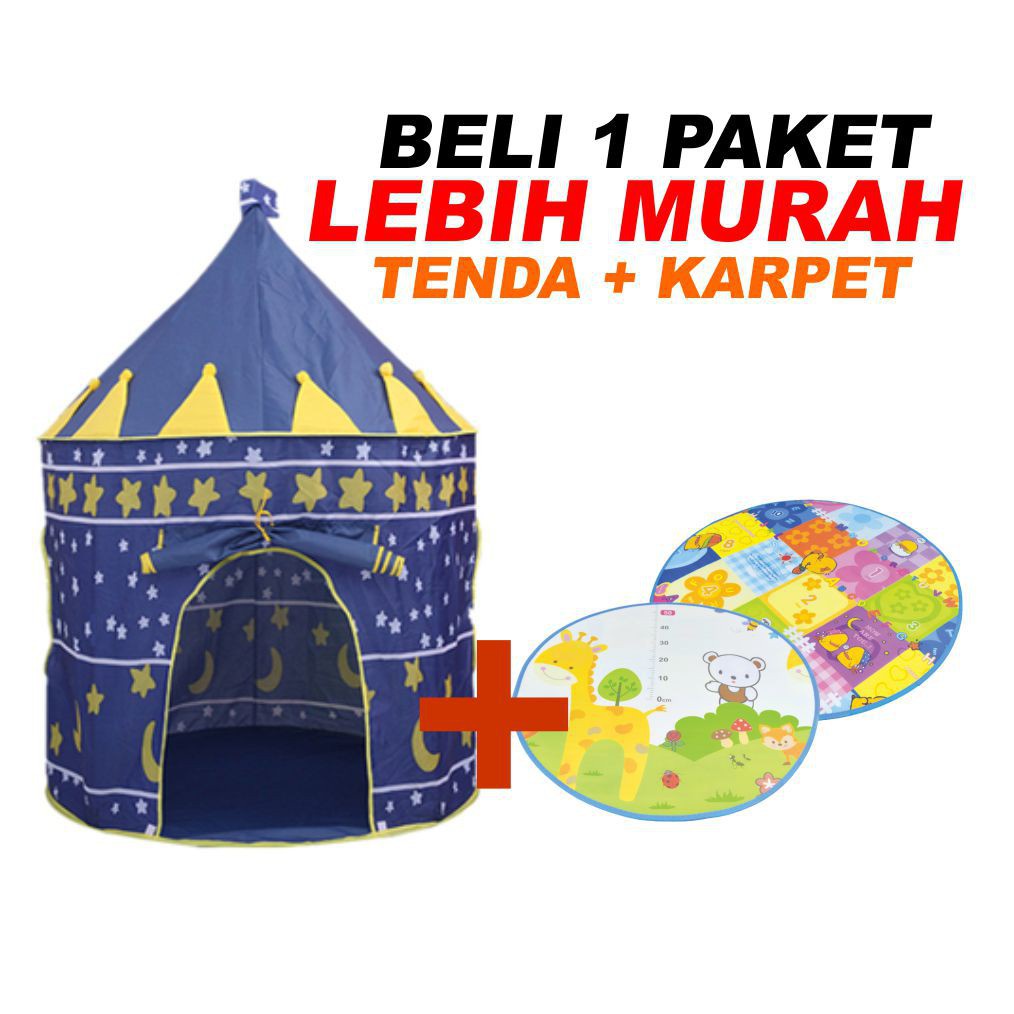 BARANG BARU Tenda Anak Mainan Model Castle Kids Biru dan Pink Gratis Matras Anak Tenda Praktis Camping Indoor Outdoor JUMBO