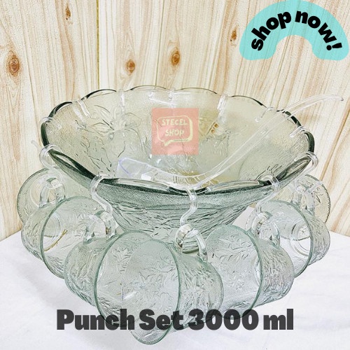 Minum 3000 Ml Mangkok Dan Cangkir Es Buah Punch Bowl Set