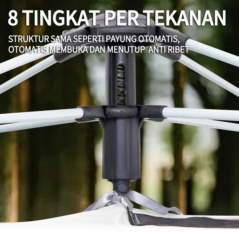 Tenda Camping Kemah Otomatis Kapasitas 4-6 Orang Lipat Portable Waterproof Anti Air Outdoor Indoor Tenda