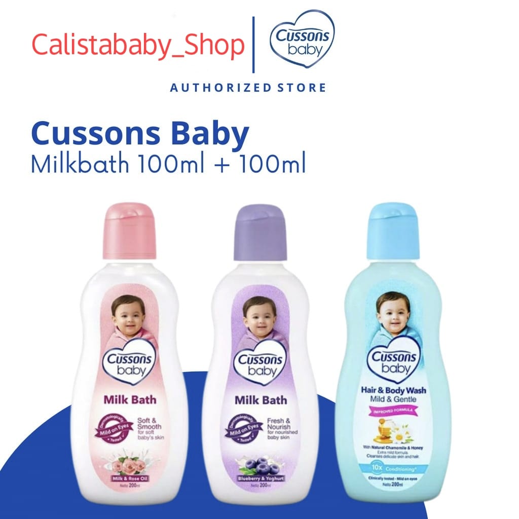 Cussons Baby Milk Bath 100ml + 100ml/ Cussons Sabun Cair Bayi