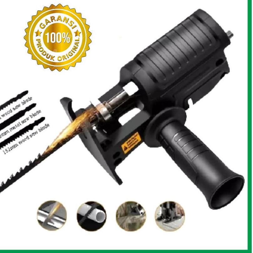 ♕ Adapter reciprocating jigsaw adapter bor ke gergaji tambahan jig saw mesin bor tangan Gergaji Kone