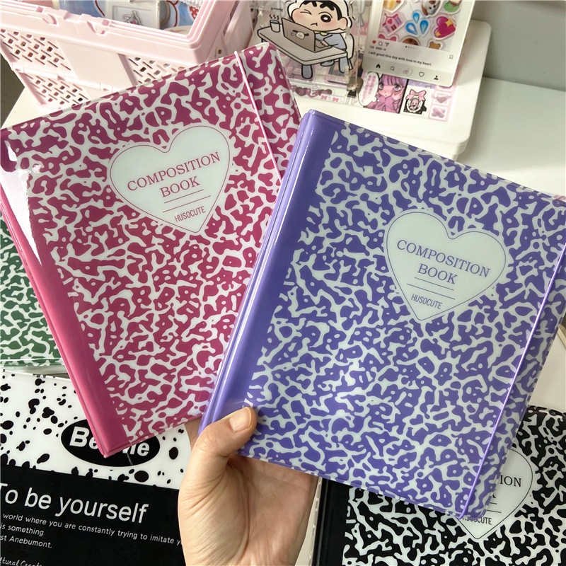 A6 Marble Binder 200 Pocket Lomo Card Seat Album 3 Inch Sederhana Korea Kpop Idol Photo Card Organizer Collection Book