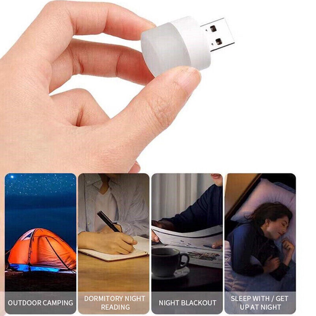 Lampu Kecil LED USB MINI Tidur Baca Travel Night Light Kamar Portable Bulat - BUM